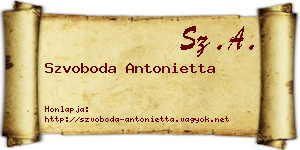 Szvoboda Antonietta névjegykártya